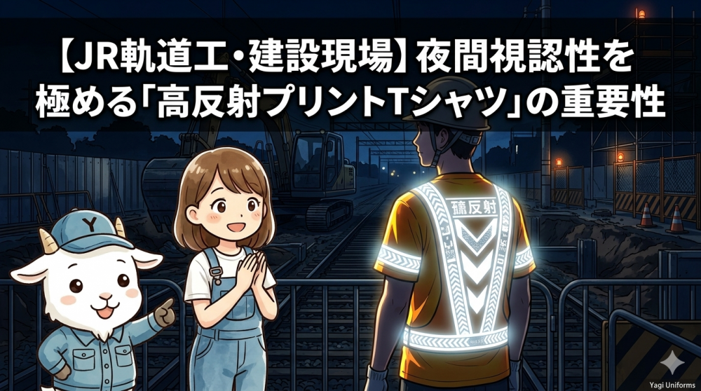 【JR軌道工・建設現場】夜間視認性を極める「高反射プリントTシャツ」の重要性｜命を守る現場ウェアの選び方
