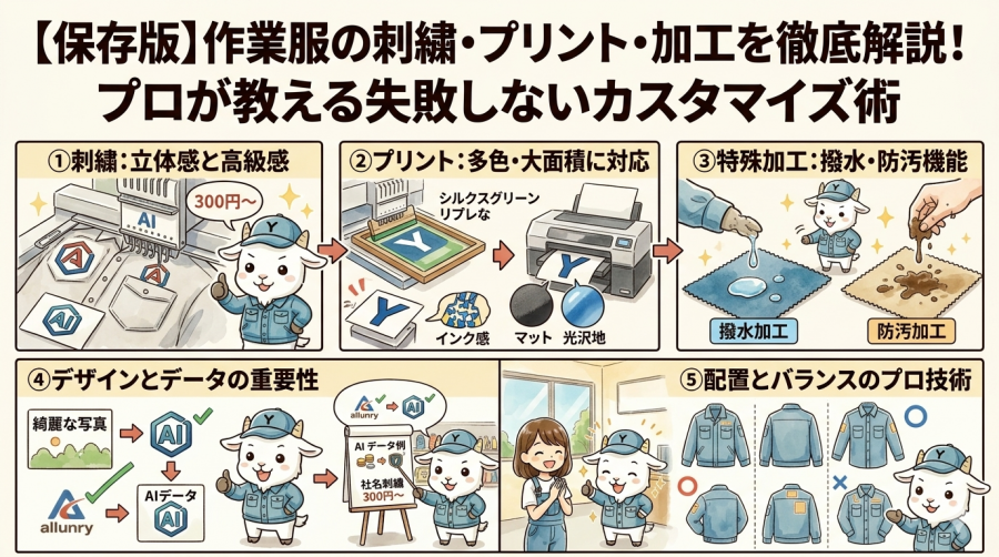 【保存版】作業服の刺繍・プリント・加工を徹底解説！プロが教える失敗しないカスタマイズ術