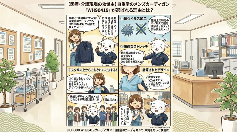 【医療・介護現場の救世主】自重堂のメンズカーディガン「WH90419」が選ばれる理由とは？