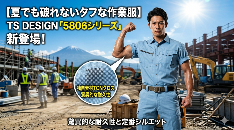 【夏でも破れないタフな作業服】TS DESIGN「5806シリーズ」新登場！独自素材TCNクロスの驚異的な耐久性と定番シルエットの魅力を徹底解剖！