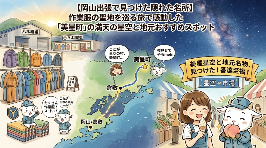 【岡山出張で見つけた隠れた名所】作業服の聖地を巡る旅で感動した「美星町」の満天の星空と地元おすすめスポット