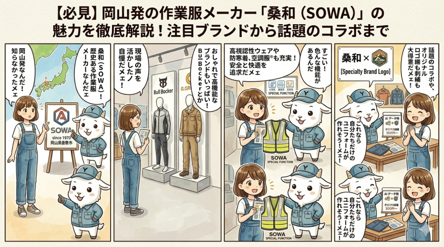 【必見】岡山発の作業服メーカー「桑和（SOWA）」の魅力を徹底解説！注目ブランドから話題のコラボまで