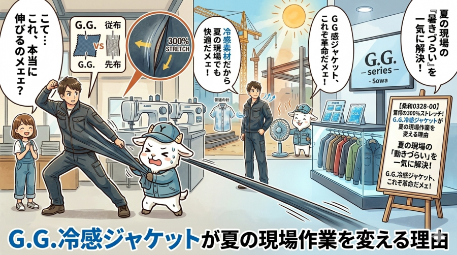 【桑和0328-00】驚愕の300%ストレッチ！G.G.冷感ジャケットが夏の現場作業を変える理由