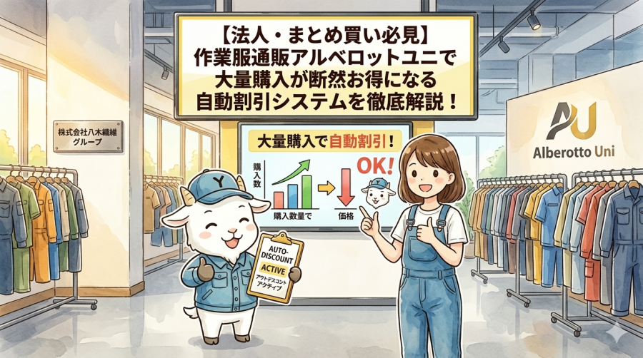 【法人・まとめ買い必見】作業服通販アルベロットユニで大量購入が断然お得になる自動割引システムを徹底解説！