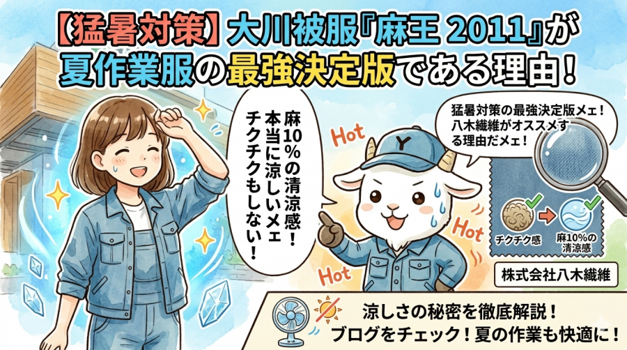 【猛暑対策】大川被服「麻王 2011」が夏作業服の最強決定版である理由！チクチク感を克服した麻10％の清涼感とは