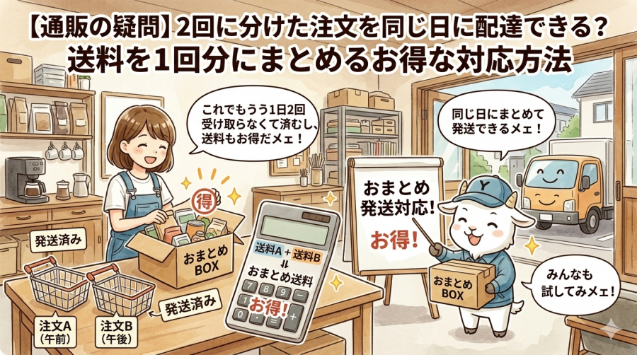 【通販の疑問】2回に分けた注文を同じ日に配達できる？送料を1回分にまとめるお得な対応方法を解説！