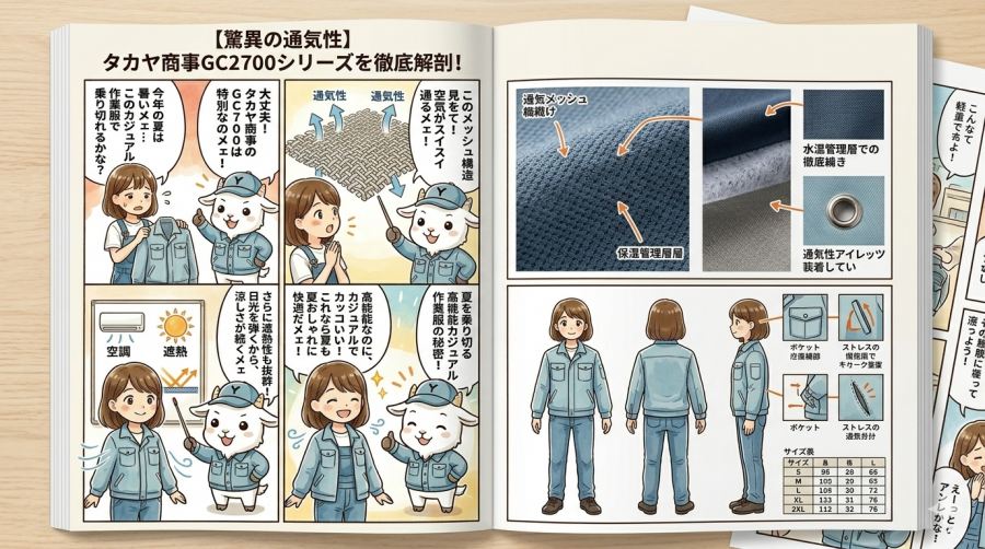 【驚異の通気性】タカヤ商事GC2700シリーズを徹底解剖！夏を乗り切る高機能カジュアル作業服の秘密に迫る