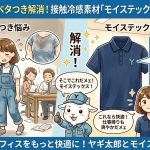 仕事終わりのベタつき解消！接触冷感素材「モイステックス」を採用した事務服ポロの驚きの機能性