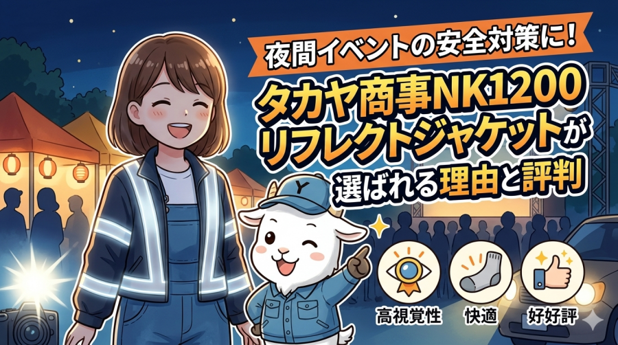 夜間イベントの安全対策に！タカヤ商事NK1200リフレクトジャケットが選ばれる理由と評判