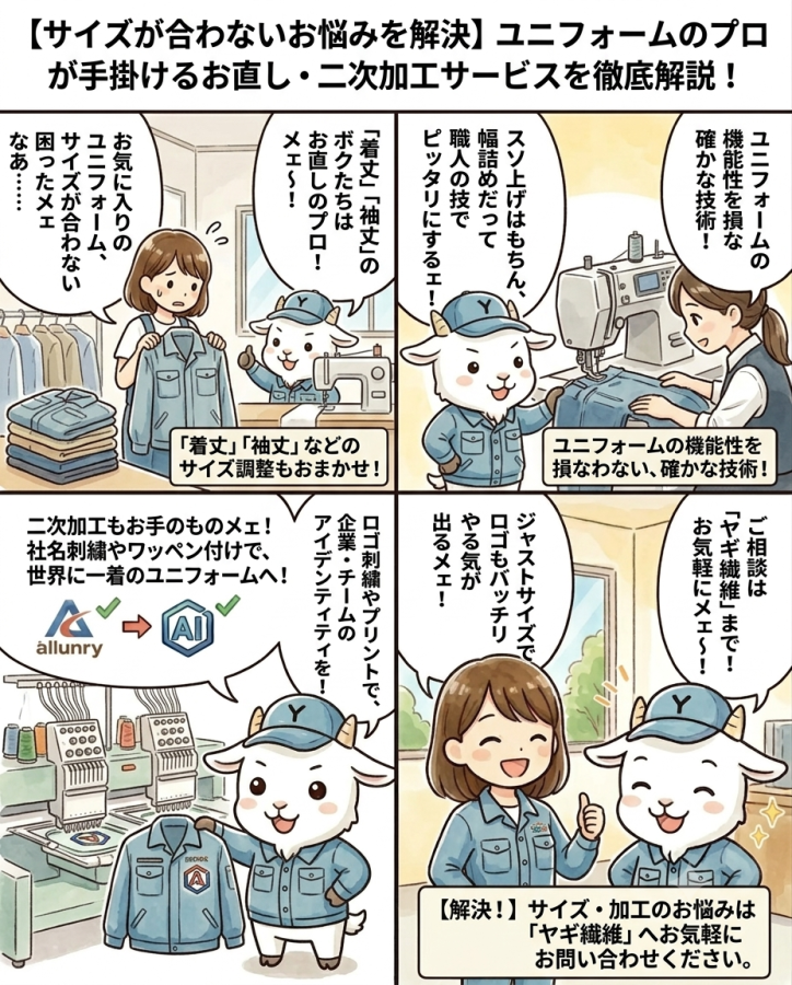 【サイズが合わないお悩みを解決】ユニフォームのプロが手掛けるお直し・二次加工サービスを徹底解説！