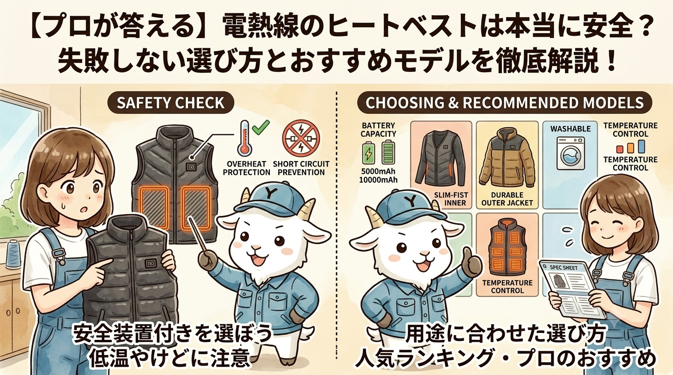 【プロが答える】電熱線のヒートベストは本当に安全？失敗しない選び方とおすすめモデルを徹底解説！