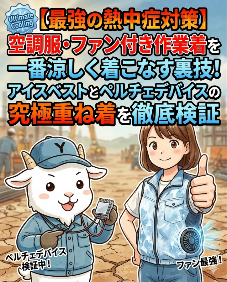 【最強の熱中症対策】空調服・ファン付き作業着を一番涼しく着こなす裏技！アイスベストとペルチェデバイスの究極重ね着を徹底検証