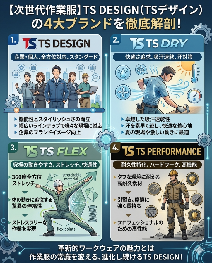 【次世代作業服】TS DESIGN（TSデザイン）の4大ブランドを徹底解剖！企業向けから個人向けまで網羅した革新的ワークウェアの魅力とは