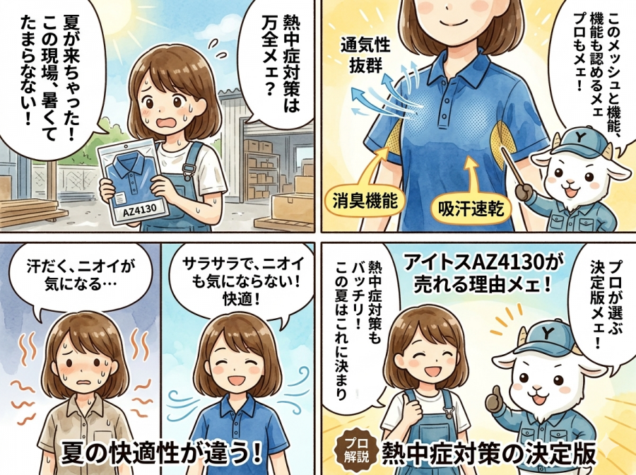 【熱中症対策の決定版】アイトスAZ4130が夏の作業服で圧倒的に売れる理由をプロが徹底解説！