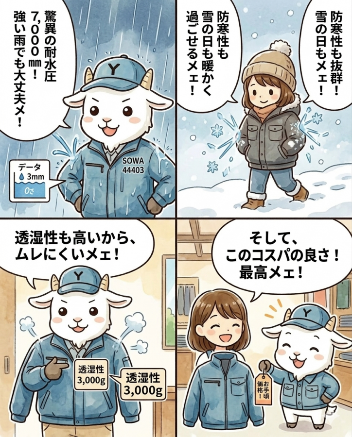 【驚異の耐水圧7000mm】雨や雪に負けない！コスパ最強の防水防寒ブルゾン「桑和 44403」の魅力を徹底解説