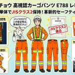 アサヒチョウの高視認カーゴパンツE788をレビュー！パンツ単体でJISクラス2を保持する革新的なセーフティウェア