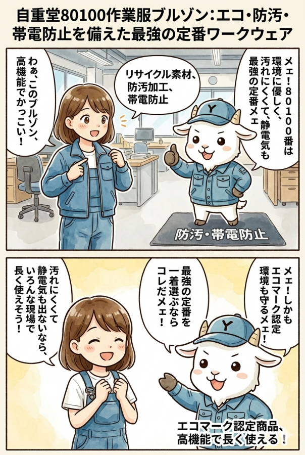 自重堂80100作業服ブルゾン：エコ・防汚・帯電防止を備えた最強の定番ワークウェア