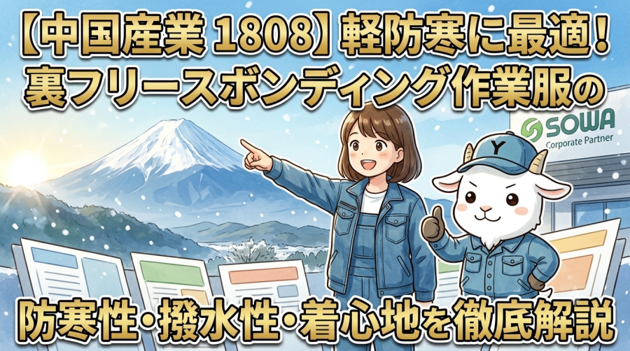 【中国産業 1808】軽防寒に最適！裏フリースボンディング作業服の防寒性・撥水性・着心地を徹底解説