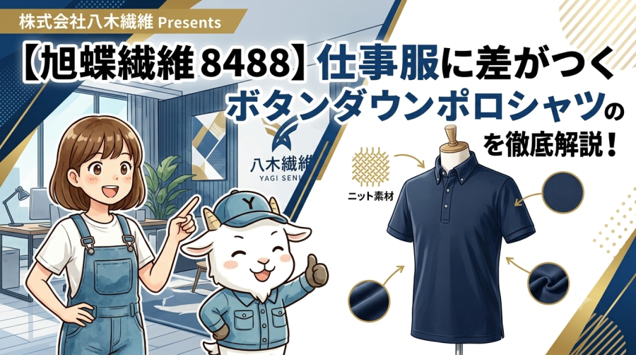 【旭蝶繊維8488】仕事服に差がつくボタンダウンポロシャツの魅力を徹底解説！