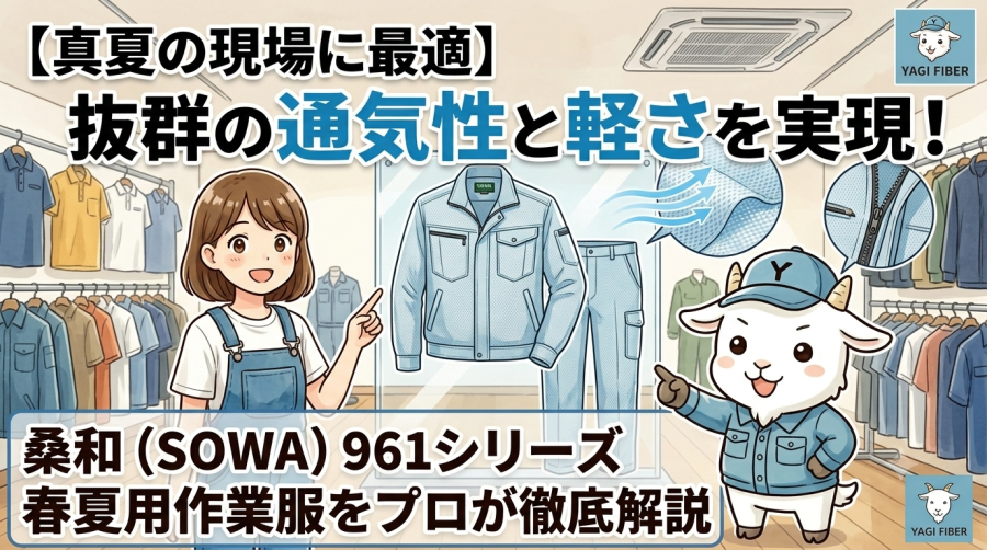 【真夏の現場に最適】抜群の通気性と軽さを実現！桑和（SOWA）961シリーズ春夏用作業服をプロが徹底解説