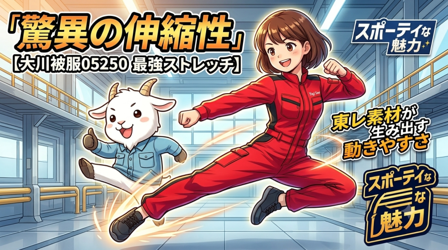 【驚異の伸縮性】大川被服05250最強ストレッチ作業カラージャンパー！東レ素材が生み出す動きやすさとスポーティな魅力