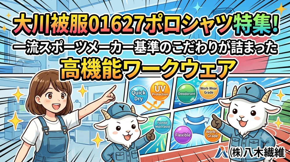 大川被服01627ポロシャツ特集！一流スポーツメーカー基準のこだわりが詰まった高機能ワークウェア
