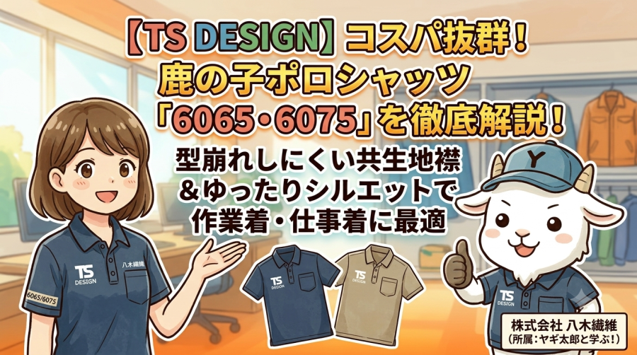 【TS DESIGN】コスパ抜群！鹿の子ポロシャツ「6065・6075」を徹底解説！型崩れしにくい共生地襟＆ゆったりシルエットで作業着・仕事着に最適