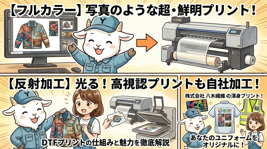 【フルカラー・反射加工】作業服・ユニフォームにオリジナルプリント！DTFプリントと自社加工の魅力を徹底解説