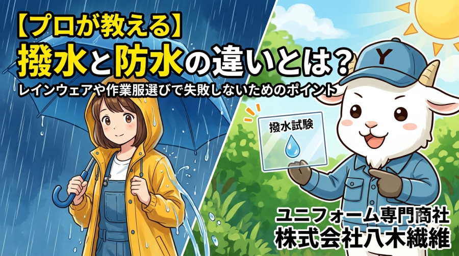 【プロが教える】撥水と防水の違いとは？レインウェアや作業服選びで失敗しないためのポイント
