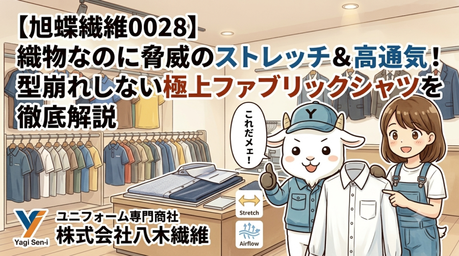 【旭蝶繊維0028】織物なのに脅威のストレッチ＆高通気！型崩れしない極上ファブリックシャツを徹底解説