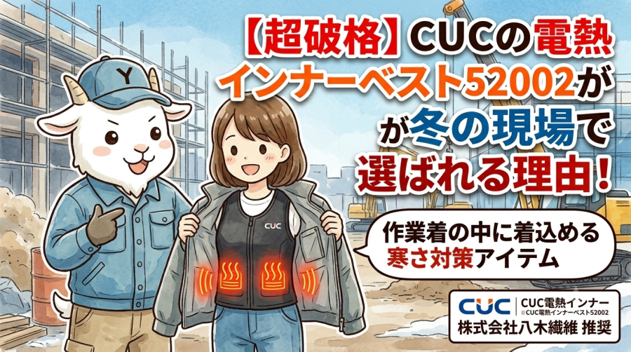 【超破格】CUCの電熱インナーベスト52002が冬の現場で選ばれる理由！作業着の中に着込める寒さ対策アイテム