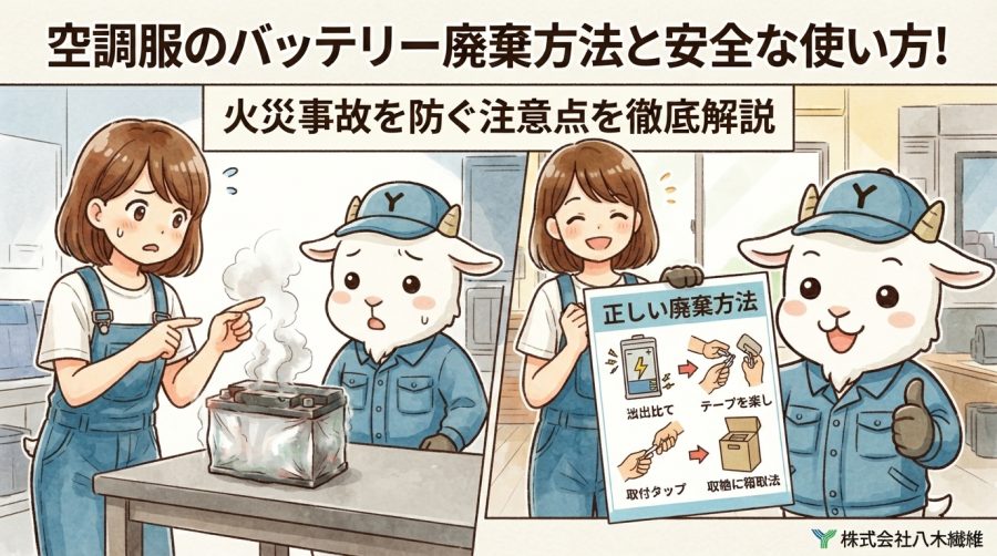 空調服のバッテリー廃棄方法と安全な使い方！火災事故を防ぐ注意点を徹底解説