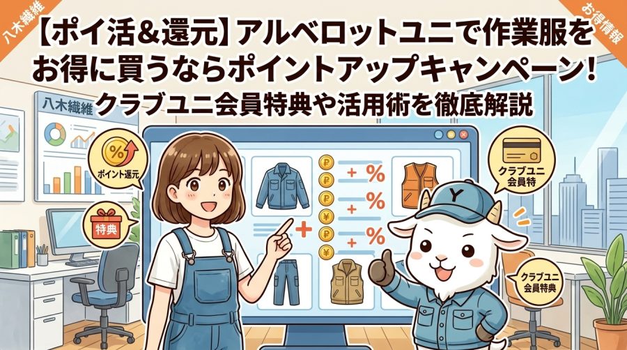 【ポイ活&還元】アルベロットユニで作業服をお得に買うならポイントアップキャンペーン!クラブユニ会員特典や活用術を徹底解説