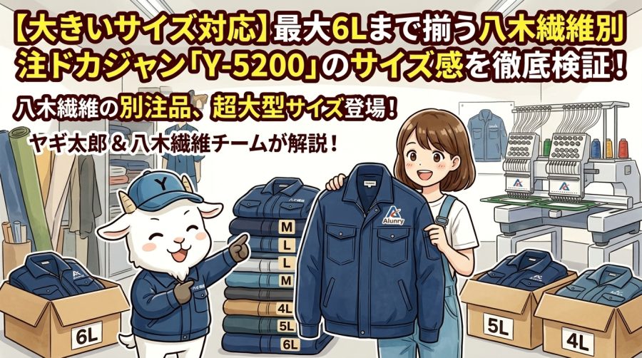 【大きいサイズ対応】最大6Lまで揃う八木繊維別注ドカジャン「Y-5200」のサイズ感を徹底検証！