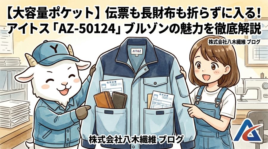 【大容量ポケット】伝票も長財布も折らずに入る！アイトス「AZ-50124」ブルゾンの魅力を徹底解説
