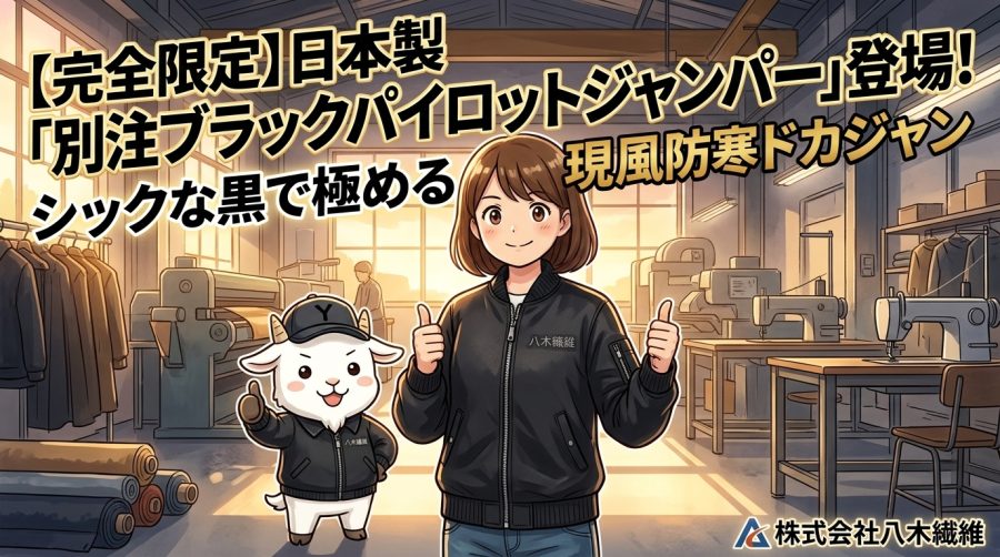 【完全限定】日本製「別注ブラックパイロットジャンパー」登場！シックな黒で極める現代風防寒ドカジャン