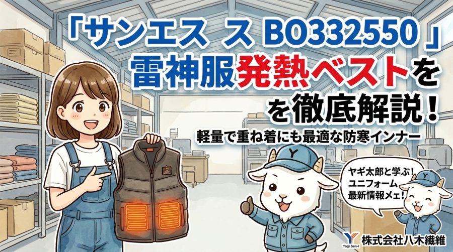 サンエス BO32550】雷神服発熱ベストを徹底解説！軽量で重ね着にも最適な防寒インナー