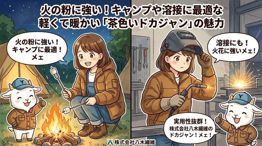 火の粉に強い！キャンプや溶接に最適な軽くて暖かい「茶色いドカジャン」の魅力