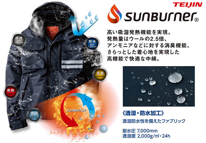 最大52％オフ！ 作業服 co-cos コーコス<br>サンバーナー透湿防水防寒ブルゾン A-3800 秋冬 <br>